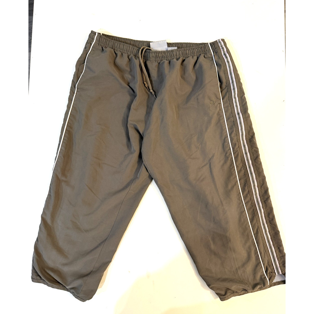 Vintage Dunlop Pants Mens Large Gray Athletic Track Joggers Drawstring Lined Y2K